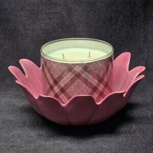 PartyLite Pink Asian Persuasion Lotus Flower Decorative Multi Use Bowl Floral